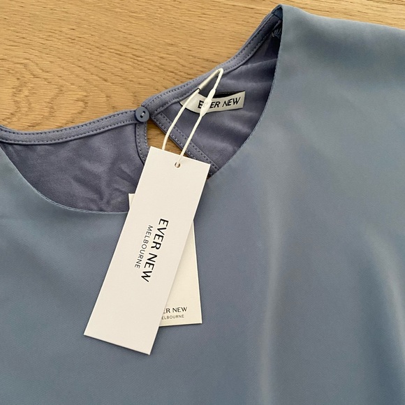 Ever New Women’s Tiffany Tie Front Top. Workwear Blue. Size XS. NWT. - Picture 6 of 7